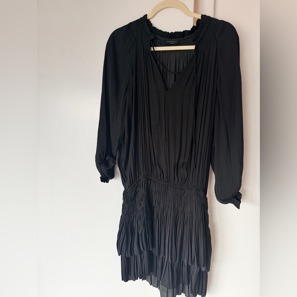 Current Air Black Pleated V-Neck Short Dress M